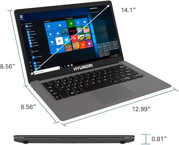 Hyundai HyBook 14.1" Laptop - Intel Celeron N4020, 4GB RAM, 128GB Storage